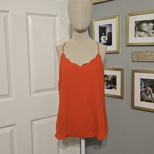 J. Crew Factory Red Scallop Tank Top